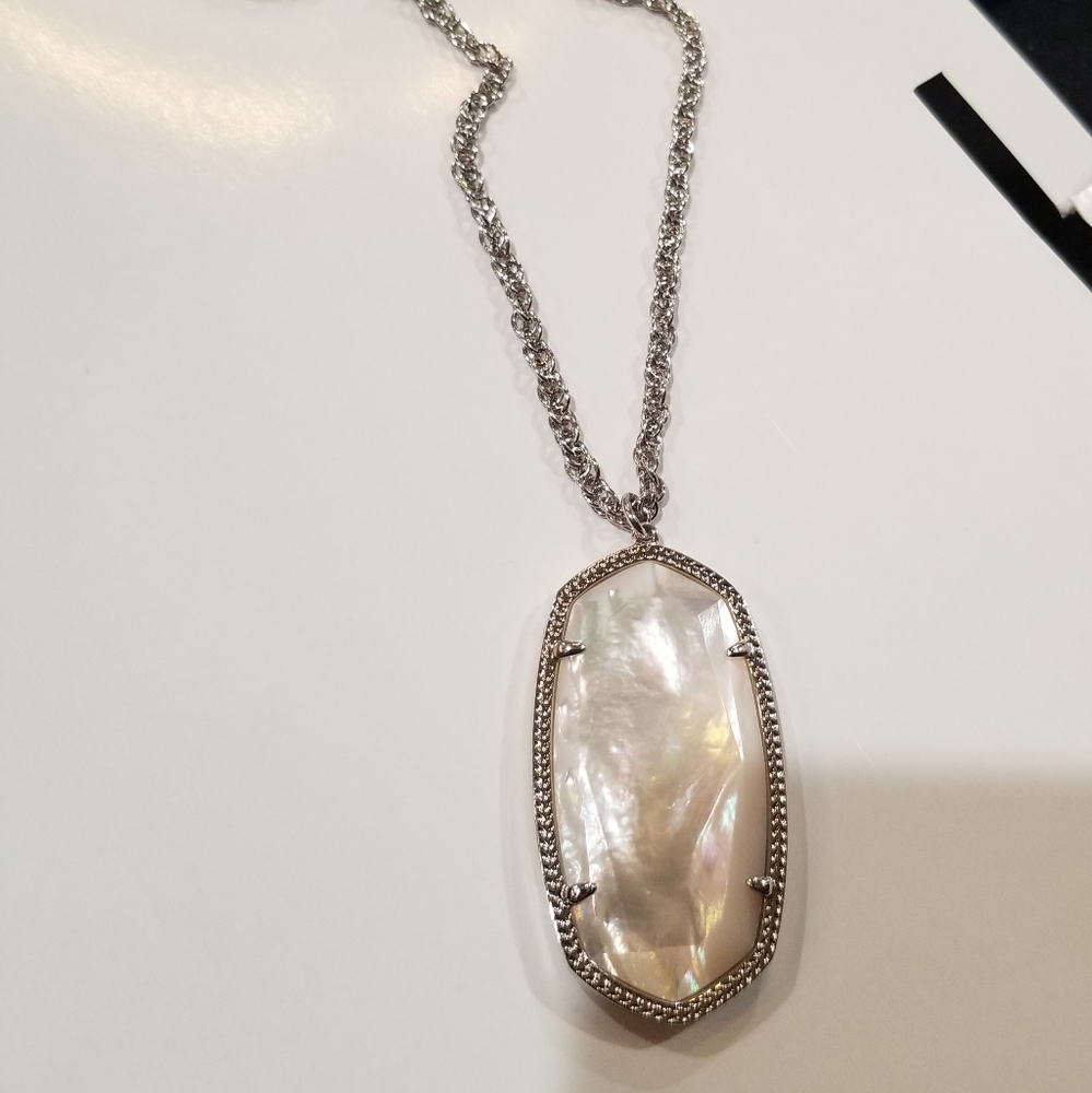 NWT Ivory Mother of Pearl Silver Rae Long Necklace
